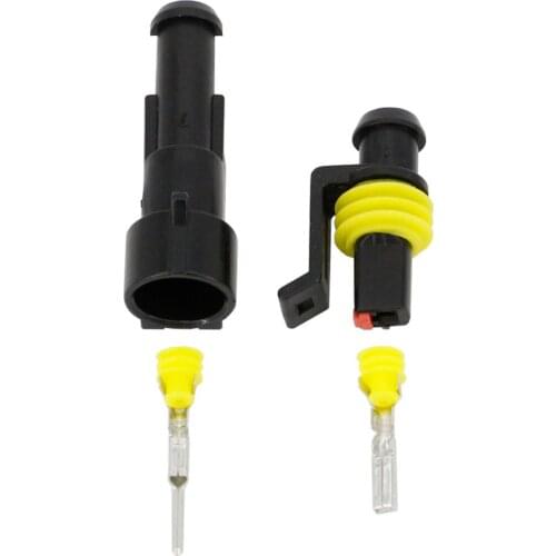 100 Sets 1 Pin AMP 1.5 Connectors,DJ7011-1.5 Waterproof Electrical Wire Connector Plug Xenon lamp connector Automobile Connector