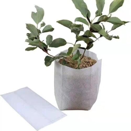 100Pcs Biodegradable Non-woven Seedling Pots Eco-Friendly Planting Bags Nursery Bag Plant Grow Bags for Garden DIY Planting