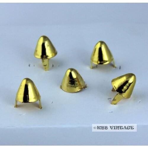 100pc Metal Punk Studs Gothic Cone Studs Rock DIY Spikes 1/2'' Gold