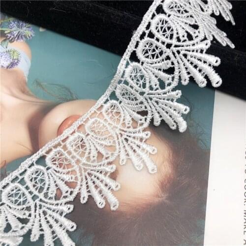 30yards Cheap white Bridal Embroidered Lace Edge Trim Ribbon Applique DIY Sewing Crafts 4.5cm wide