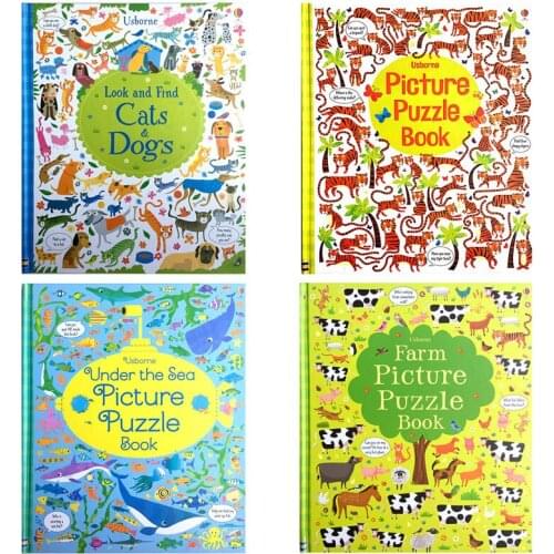 4 BOOKS /SET Usborne Picket Puzzle Book Original English Reading Childrens Books