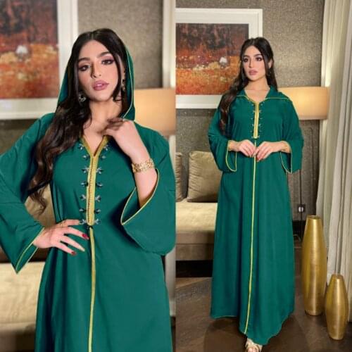 Arabic Middle East Islamic Women Clothing Plus Size Dresses Ramadan Eid Jalabiat Hooded Hijab Dubai Jalabiya Maxi Dress 2021