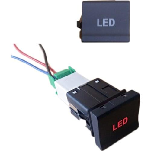 Car Red LED Light Push Button Switch For VW polo 6C 2014 2015 2018 Auto Styling