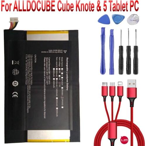 Battery for ALLDOCUBE Cube Knote & 5 Tablet PC Kubi New Li-Po Rechargeable Accumulator Replacement 7.6V 4200mAh NV-3064148-2S