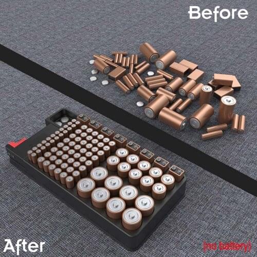 HOT Battery Organizer Case Storage Box Can Contain Batteries with Removable Tester NDS