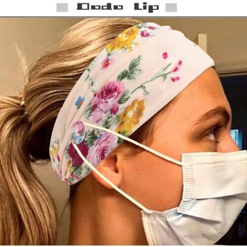 Elastic for fitness hairbands wide mask Anti-tight button hair band yoga sports sweat-absorbing headband hair ornaments for mask