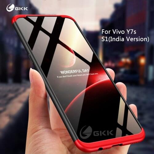 GKK Original for Vivo Y7s Case 3 In 1 Design Anti-knock Full Protection Back Matte Hard PC Cover for Vivo S1 India Version case