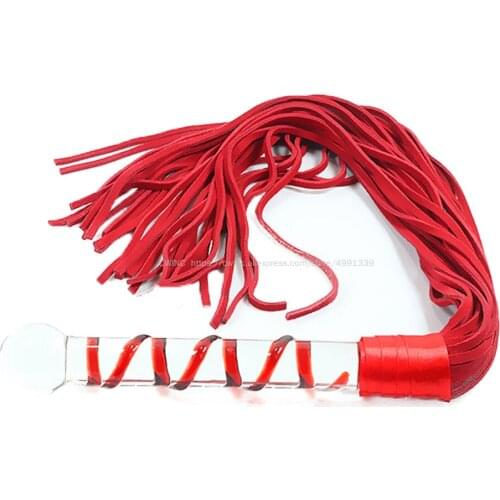Sex Whip with Glass Handle Dildo Shape