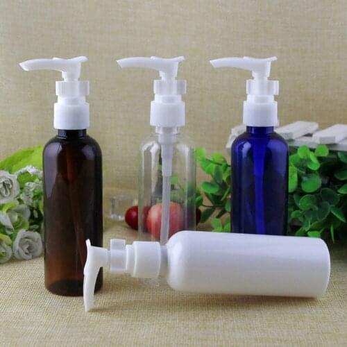 50PCS 100ML white Lotion Pump Cosmetics Container Shampoo Bottles With Dispenser Personal Care Liquid Soap Packaging Containers
