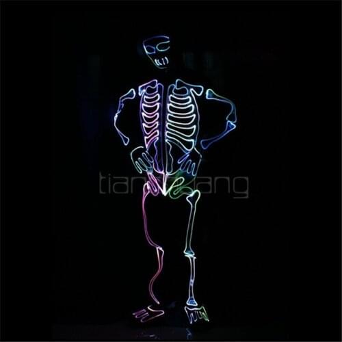 TC-146 LED colorful light robot costumes Full color party disco wears ballroom dance ghost programming Halloween clothes led men