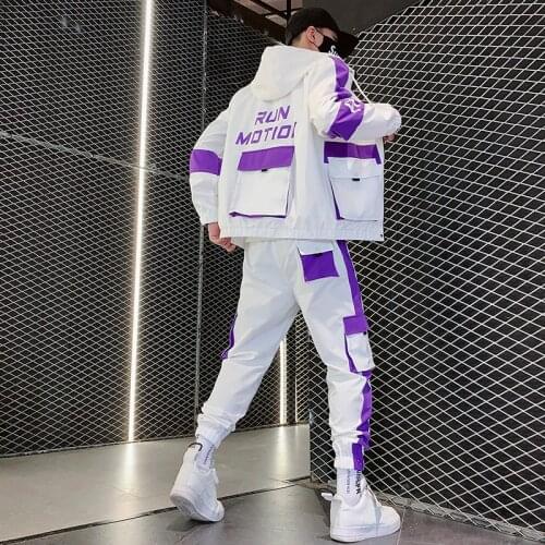 NEW Men Fashion Tracksuit Spring Autumn 2PC Sweatshirt +Sweatpants Tracksuit Set Men New Patchwork Slim Fit Sweat Suits