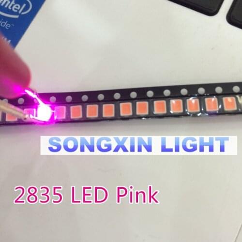 Hot 1000Pcs/lot 2835 Pink SMD LED 0.2W high bright light emitting diode chip leds Free shipping 3.5*2.8*0.8mm 2835 smd led diode