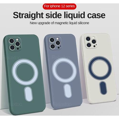 Magnetic Original Liquid Silicone Luxury Case for IPhone 12 Pro Max 12 Mini Shockproof Soft Cover for IPhone 12Pro Mag Safe Case