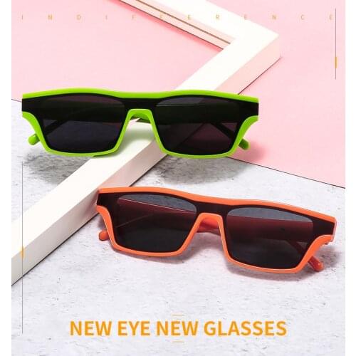 Fashion Rectangle Colorful Sunglasses Women 2021 Luxury Brand Designer Retro Metal Decoration Sun Glasses Men One Piece Shades