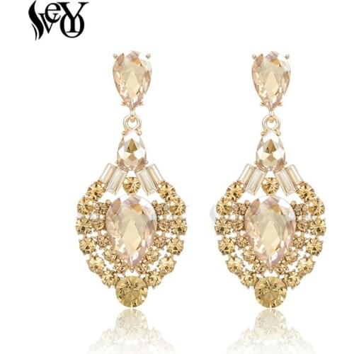 VEYO Fashion Luxury Drop Earrings Water Crystal Earring Rhinestone Alloy Top Quality