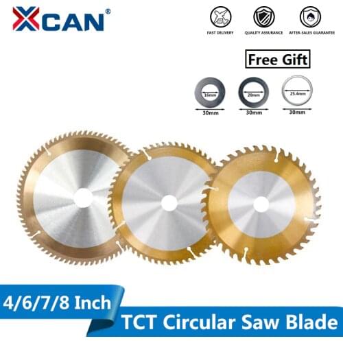 XCAN 1pc TiCN Coating TCT Circular Saw Blade 4/6/7/8 Inch 30/40/60 Teeth Carbide Tipped Wood Cutting Disc Woodworking Saw Blade