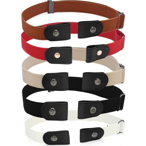 Buckle-Free Womens Belt Luxury Designer Elastic Stretch Mens Belt For Jean Pants No Bulge No Hassle Fashion Female Waistband