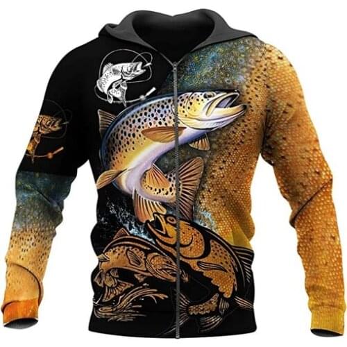 Bass fishing 3D Printed Mens Hoodie Harajuku Streetwear autumn hoodies Sweatshirt Unisex Casual Jacket Tracksuits TD99