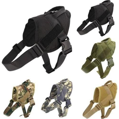 Tactical Dog Harness NO PULL MOLLE Dog Vest Leash 1000D Nylon Pet Clothes Adjustable Pet Training Supplies for Medium Large Dogs