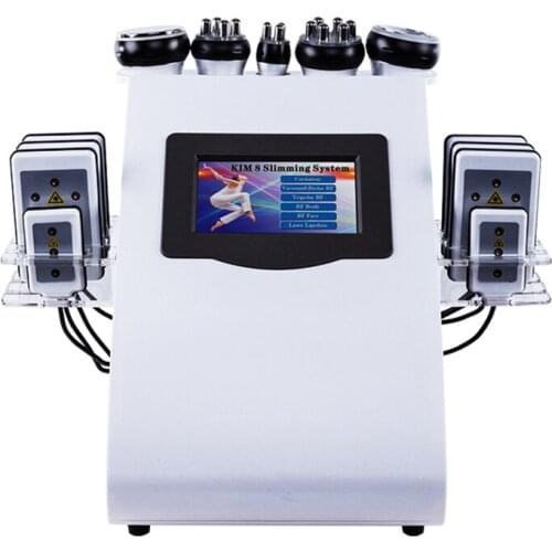 6 In 1 40K Ultrasonic Cavitation Vacuum Radio Frequency Laser 8 Pads Lipo Laser Slimming Machine For Home Use