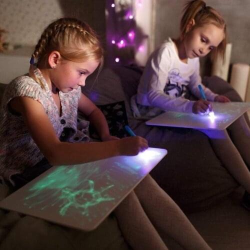 Magic Luminous Kids Drawing Toys Educational Tablet Draw In Dark Light-Fun Fluorescent Pen Drawing Board Toy For Children Gift
