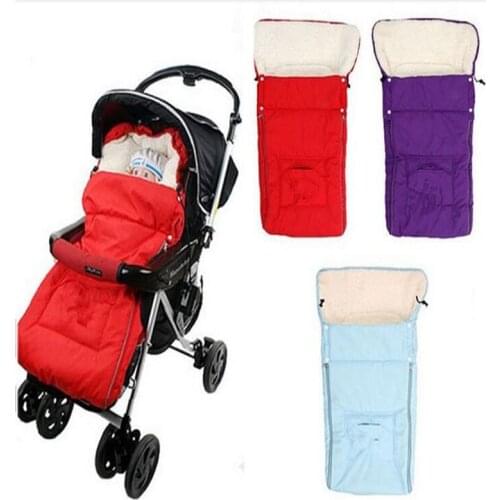 High Quality 3 Colors Stroller Sleeping Bags Sleepsacks for Stroller Infant Fleebag Thick for Winter Artifical Wool Waterproof