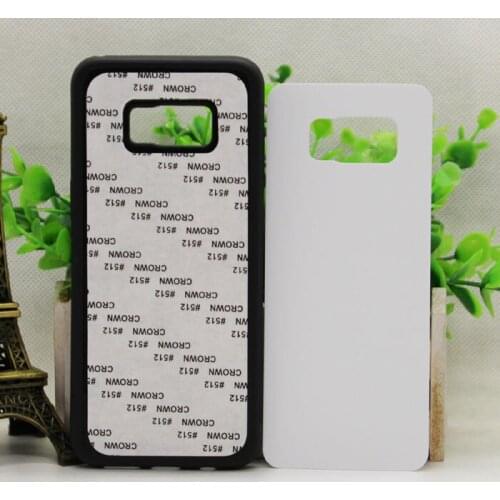 Wtsfwf DIY 2D Sublimation rubber silicone TPU+PC Blank Case for S8 plus with Aluminum Inserts and glue 10pcs/lot