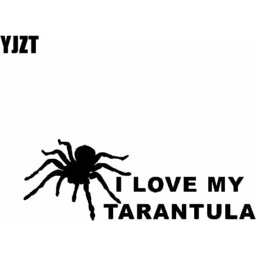 YJZT 15.2CM*5.4CM Vinyl Decal I Love My Tarantula Spider Bug Car Sticker Black/Silver C19-0203