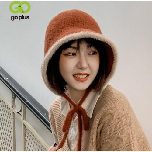 GOPLUS Womans Winter Bucket Hat Warm Korean Style Black Beige Hats Woman Sombreros De Mujer Goros Caliente Para Mujer