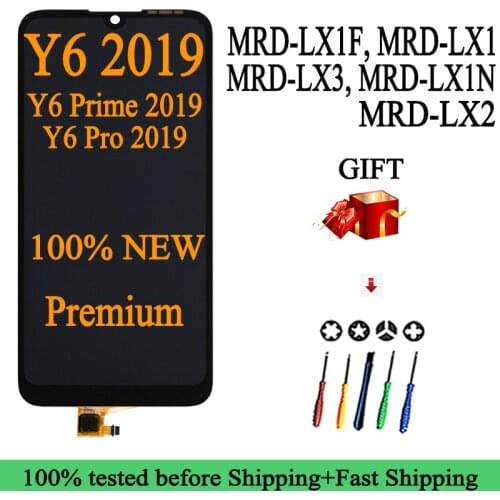 100% NEW LCD for Huawei Y6 2019 LCD Display Touch Screen For Huawei Y6 2019 LCD MRD-LX1f LX1 LX2 LX3 L21 L22 Y6 Pro 2019