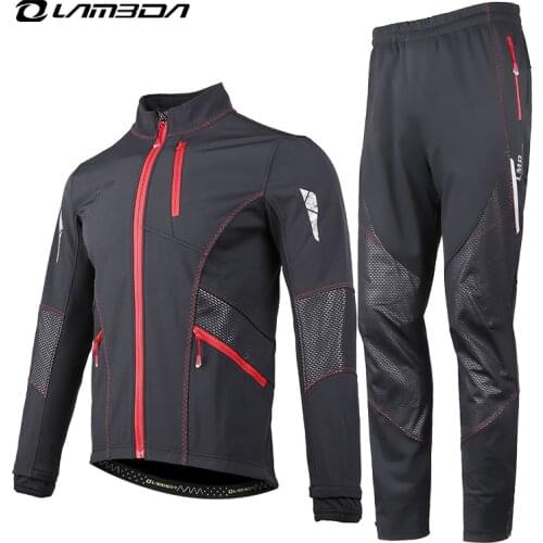 Winter cycling jeresy sets cycling clothing men windproof warm bike bicycle clothes long sleeve Jacket Pant Sets sports suits