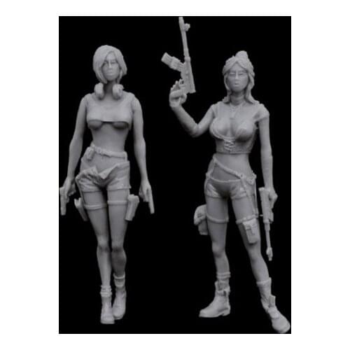 1/35 scale sexy female hunter 2 people Resin Model Kit figure Free Shipping