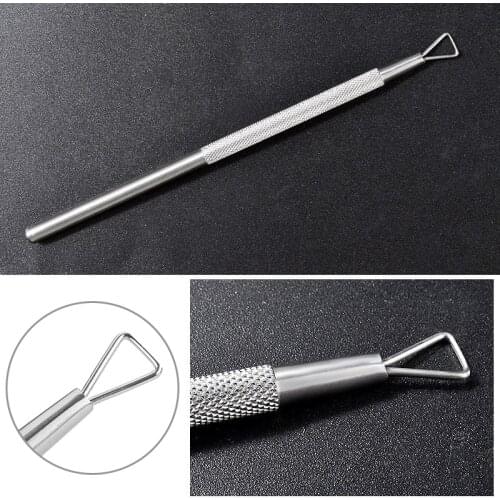 1 PC Nail Polish Remover Silver Stainless Steel Dead Skin Pusher Triangle Stick Durable Nail Art Beauty Trimmer Tool Manicure