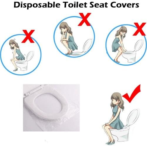 10pcs Waterproof Safety Disposable Toilet Seat Cover Mat Portable Toilet Seat Pad For Travel/Camping Bathroom Housekeeping Toys