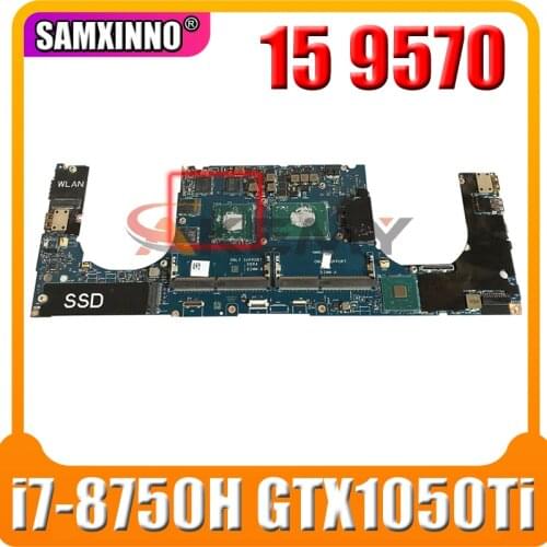 100% working DAM00 LA-F541P for DELL XPS 15 9570 motherboard YYW9X 0YYW9X CN-0YYW9X with i7-8750H cpu + GTX1050Ti graphic