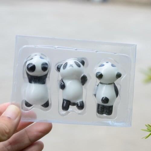 3PCS Panda shape chopsticks holder gift stand unique ceramic Chopstick Rest spoon holder small decoration desktop accessories