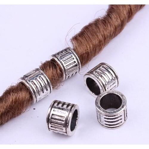 5 Pcs Hair Braids Styling Tools Silver Gold Braid Dread Dreadlock Beads Rings for Hair Accessories Hollow-carved Design