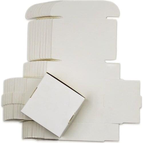 20 Sizes White Craft Paper Gift Box ,DIY Cardboard Handmade Soap Box,Packaging Jewelry Box Blank Paper Carton Box Small