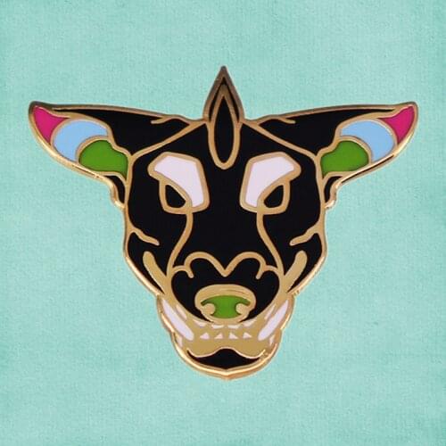 Cute Unicorn Doberman dog Enamel Pin Always remember to Stay Magical brooch Gift for dog lover badge