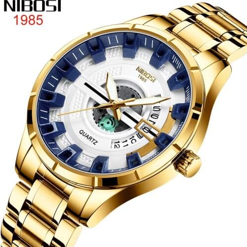 NIBOSI watches men Fashion Casual Clock Stainless Steel Top Brand Luxury mens Sport Quartz wristwatch 2020 new relogio feminino