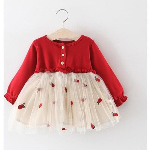 Childrens Clothing Girls Dress Spring And Autumn Infant Long Sleeve Tutu Yarn Princess Dress Children Baby Spring wear