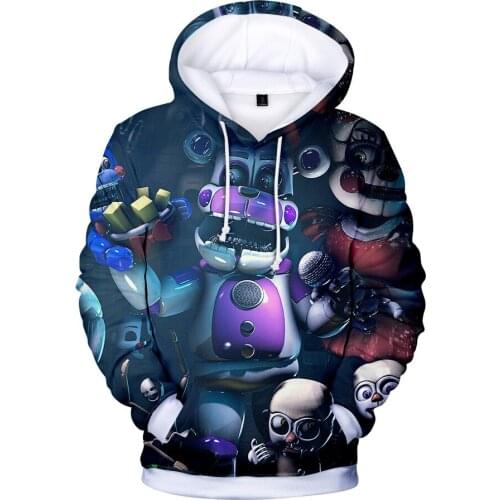 Five Nights at FNAF 3d Hoodies Fazbear Foxy Chica Bonnie Boys Girls Casual Hoodie Pullover Coat Outfit Kids Sweatshirt Tops