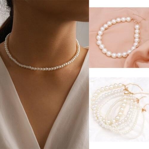 Elegant Pearl Choker Necklace For Women Girls Luxury Temperament Style Simulated Pearl Clavicle Necklaces Fashion Jewelry Gifts