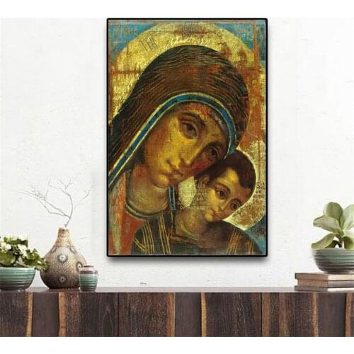 Francisco Javier Gutierrez Religion Women and Kid Figure Canvas Painting Wall Art Picture Acrylic Canvas Painting For Home Decor