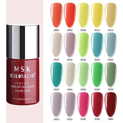Msk Color Lead 15ML Nail Gel Polish Glass Bottle UV LED Gel Polish Varnish Nail Gel For Baking Nail Art Manicure Semi Permanent