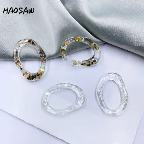 HAOSAW 22*31MM 6Pcs/Lot Hand Made/Hollow Oval Loop/Real Shells/Irregular/Multi Colors/DIY Jewelry Making/Jewelry Accessories