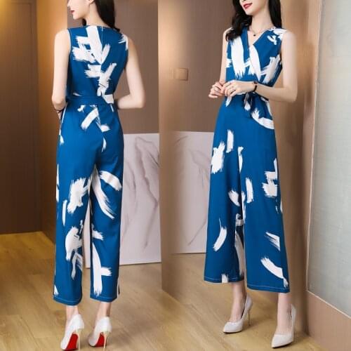 High Waist Slimming Belt Jumpsuit Female Korean Wide Leg Pants Overalls For Fashion Women Elegance 2021Summer New Woman Clothes