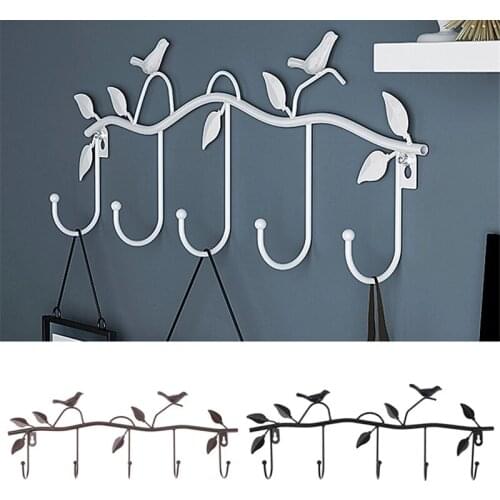 Birds Metal Wall Coat Rack and Hat Rack Multi-Function Mounted Hook Hangers For Livingroom Bedroom JS22