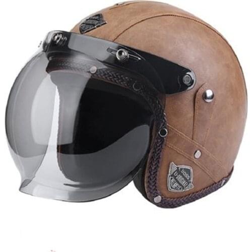 Open face 3/4 helmet personalized mens womens vintage retro motorcycle cascos de motociclistas helmets