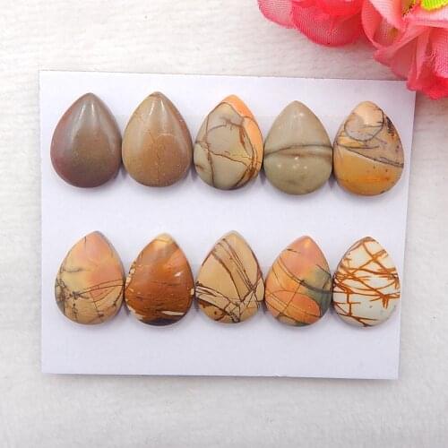 Natural 15PCS Of Multi-Color Picasso Jasper,Semi-precious stones, Jewelry accessories Cabochons 16x12x5mm,15g